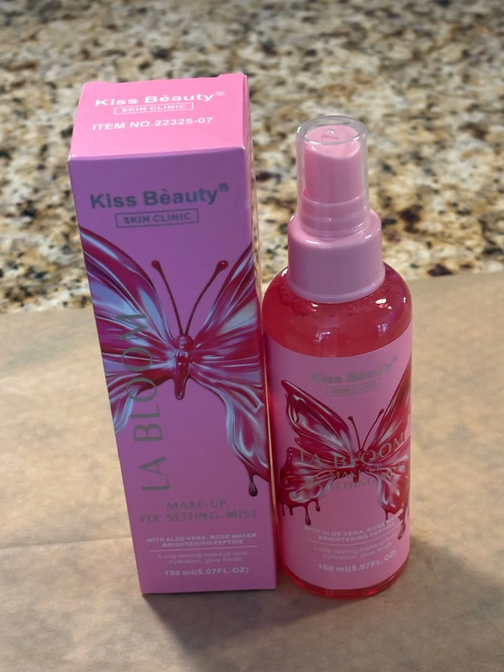 NWT Kiss Beauty La Bloom Makeup Fix Setting Mist 150ml Pink